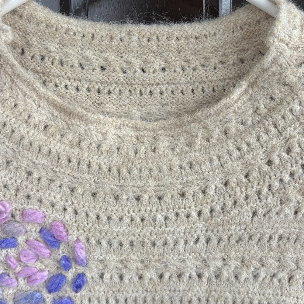 NWT John Mark Wool Blend Embroidered 3/4 Sleeve Mock Neck Sweater 1X Retail $110 - Picture 7 of 13